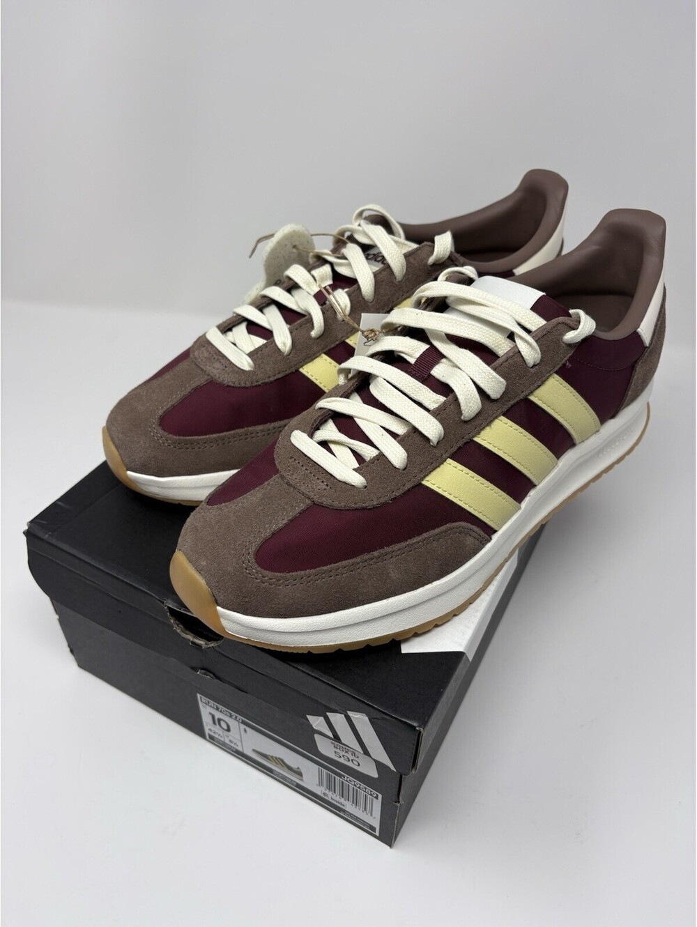 Adidas Run 70s 2.0 JQ9589 Maroon Brown Yellow Womens 10 Retro Gum NWT